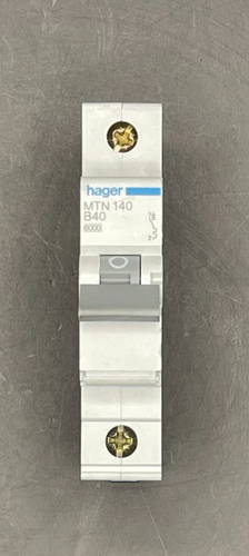 Hager MCB 40 Amp Single Pole Circuit Breaker Type B 40A B40 MTN140 - Picture 4 of 4