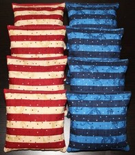Patriotic AMERICAN STARS Blue Red Cornhole Bean Bags ACA Regulation Quality