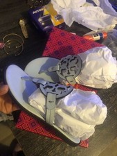 Tory Burch Miller Welt Printed Calf Leather Sandals Size 5