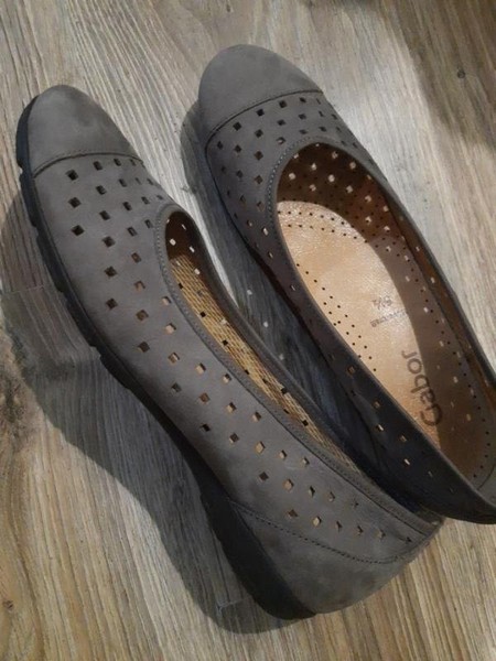 Women Gabor Heels Grey Nubuck 38 #7TUL