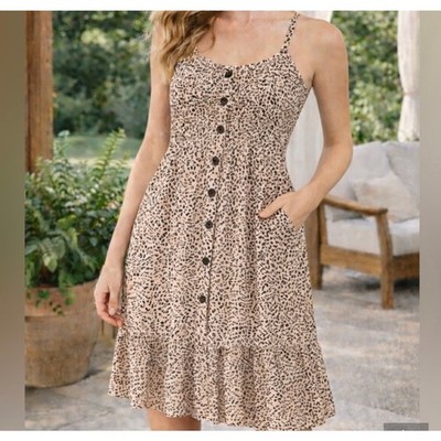 flowy cheetah dress Japna Fit & Flare Print size M Colour_Yellow