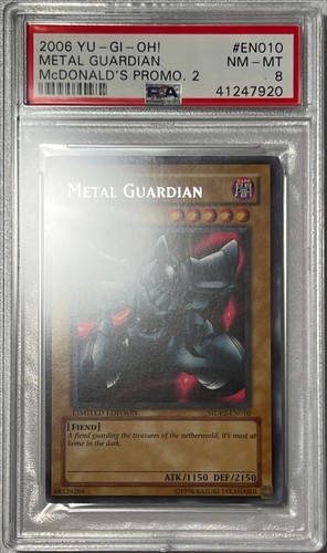 Yu-Gi-Oh! PSA 8 NM-MT 'Metal Guardian' MDP2-EN010 ~SILVER LETTER RARE~ MCDONALDS - Picture 2 of 3