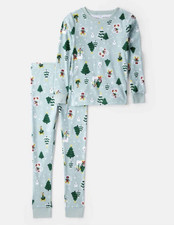 Carter's 2pc Size 12 100% Cotton Disney Mickey & Minnie Xmas Pajama Set