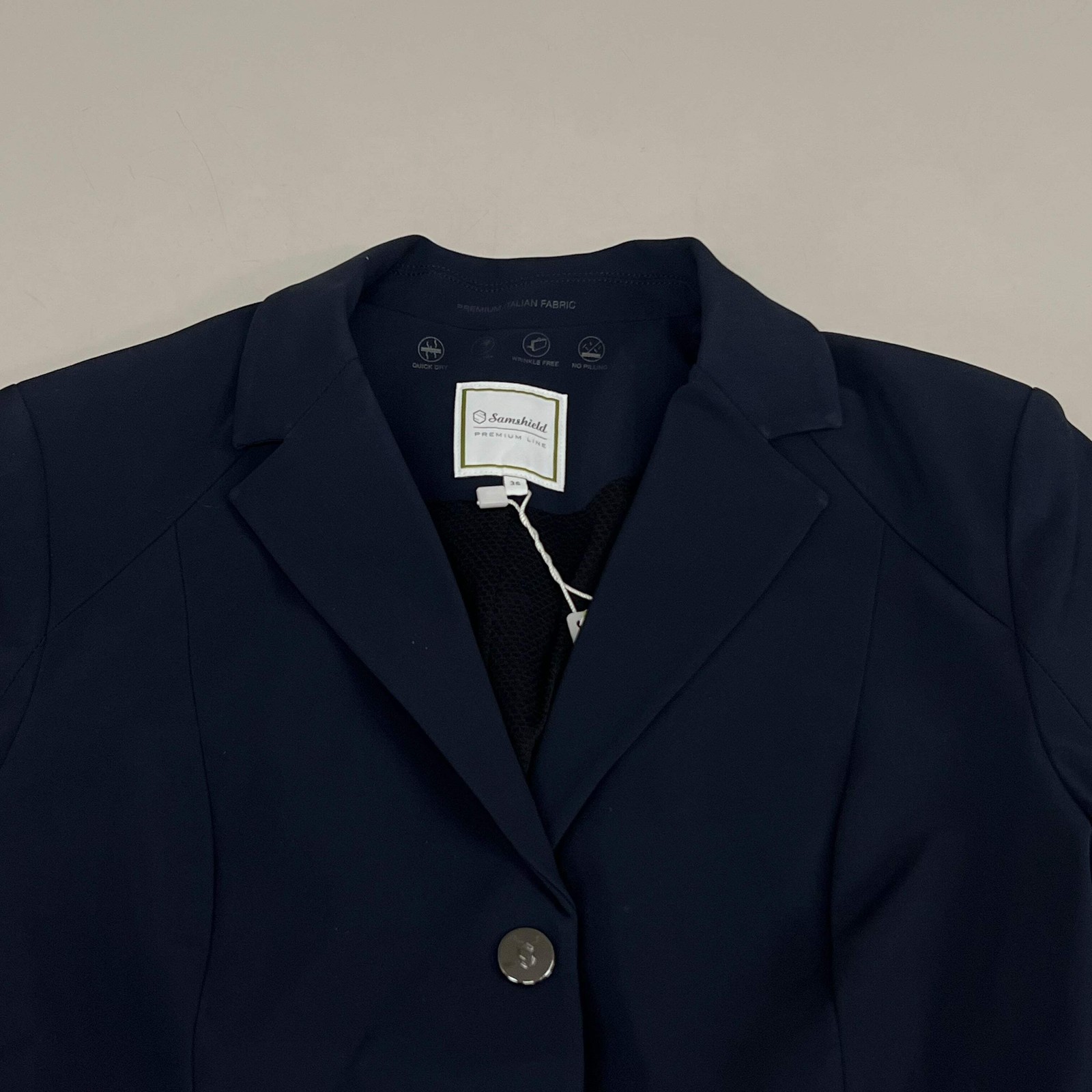 SAMSHIELD Olympe IV Equestrian Riding Jacket Women’s Sz US 6, UK 8, FR 36 Navy B