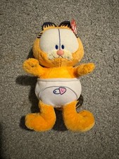 Rare Ty Beanie Baby - GARFIELD the Cat in Diapers (8 Inch) Stuffed Toy Vintage