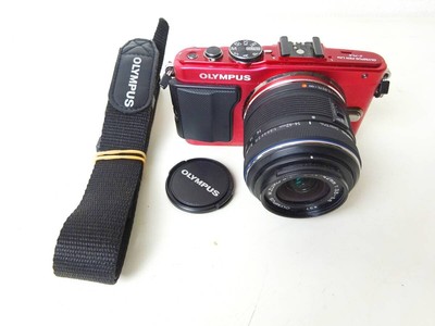 Olympus Pen Lite E-PL6 16.0MP Red 16.1MP 14-42mm f3.5-5.6 Good From Japan