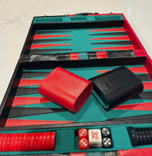 Greenwich Avenue Backgammon Portable Leatherette Briefcase Style Set