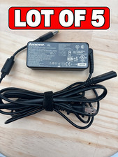 Lot of 5 Genuine Lenovo 45W Slim Tip Laptop AC Adapters Tested