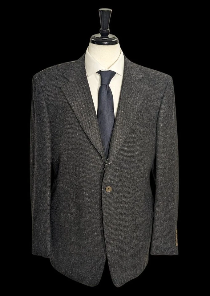 Tweed Men's Suits Vintage Wool Blend 2Pcs Blazer Prom Party Jacket Casual Coat - Image 4 of 4