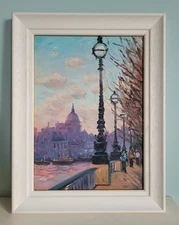 London Sunset viewed from Southbank, oil painting
