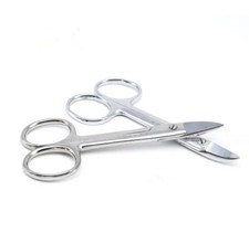 2 Pcs Orthodontic Dental Straight Curved Cutting Metal Crown Scissors Instrument