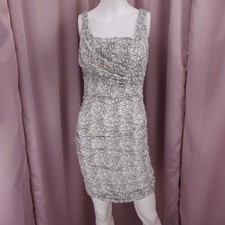 Express Women's Floral Lace Sleeveless Square Neck Ruched Bodycon Pencil Dress 8