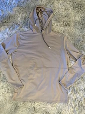 beardedgoat Hoodie Mens Medium Taupe Inland Performance Stretch Thumbholes Tech