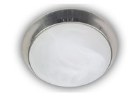 Led Wohnraumleuchte Dimmbar Alabaster Zierring Nickel Matt Ø40Cm Kellerleuchte