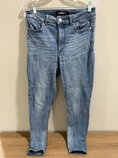 Express Womens Ankle Legging Jeans High Rise Light Wash Blue Stretch 5-Pocket