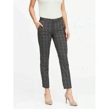 NWT Banana Republic Avery Gray Plaid Tailored Fit Pants Women's Size 6 Career