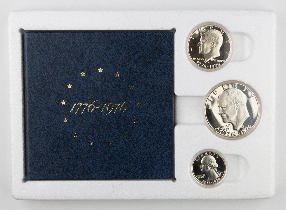 アメリカ合衆国 旧貨幣セット 1976 1976 Bicentennial U.S. Coins JFK Half/IKE Dollar/Quarter 3 Coin Set