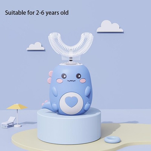 Cepillo de dientes eléctrico en forma de U para niños 360 grados dibujos animados inteligente niños silicona - Imagen 29 de 32
