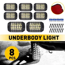 8X Pure White LED Rock LightsWaterproof LED Underglow Underbody Glow Lamp K2