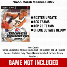NCAA March Madness 2002 PS2 Playstation Roster Season Player Update Memory Card