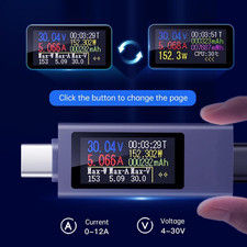 USB C Power Meter Testers, Digital Multimeter, Voltage Current Checker, USB
