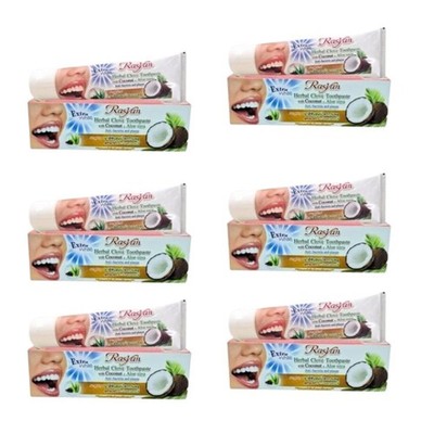 Toothpaste Coconut 6X Rasyan Herbal With Clove Coconut Aloe Vera Guava Leaves 10
