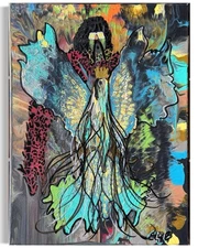 Ascend an abstract acrylic painting on canvas art hand painted signed 