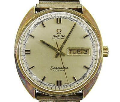 Omega Seamaster Cosmic Automatic 35mm Gold Gebraucht Armbanduhr