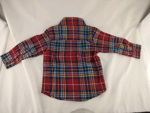 Carters Boy 9 Month Multi Color Plaid Button Up Cotton Shirt - Picture 6 of 10