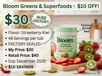 Bloom Greens & Superfoods, Strawberry Kiwi Flavored Powder, 48 Servings