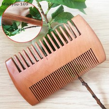 Wooden Comb Natural Peach Wood Super Narrow Tooth Wood Combs No Static Lice Bear