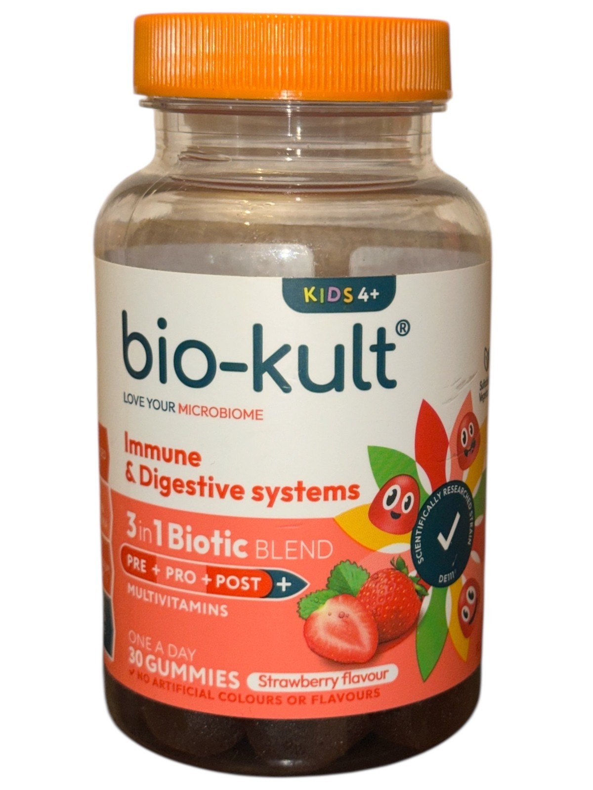 BioKult Immune & Digestive 3 In 1 Multivitamin Kids 30 Gummies  Strawberry