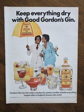 Anuncio impreso vintage años 70 B5C4 negro hermoso Gordon's Gin Keep Everything Good