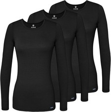 Adar Underscrubs for Women 3 Pack - Long Sleeve Underscrub Comfort Tee