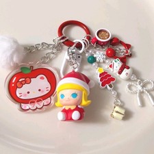 New Authentic Pop Mart Christmas Party Molly Bean Phone bag Charm