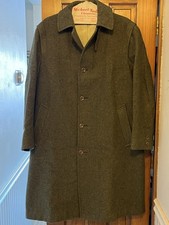 Vintage 60s Pendleton Coat Men 44 Gray Virgin Wool Overcoat Made in USA READ