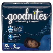 GoodNites  Bedwetting Underwear, Extra Large for Boys weighing 95   140 lbs.