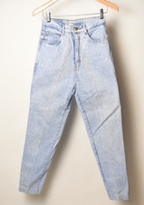 Bill Blass Vintage Jeans Size 8 High Rise Tapered Leg Light Wash 80s Mom- READ