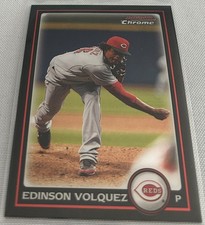 2010 Bowman Chrome Baseball Edinson Volquez Cincinnati Reds base card #45