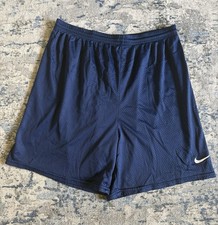 Nike Men s Basketball Athletic Shorts M Mesh Navy Swoosh Drawstring Vintage