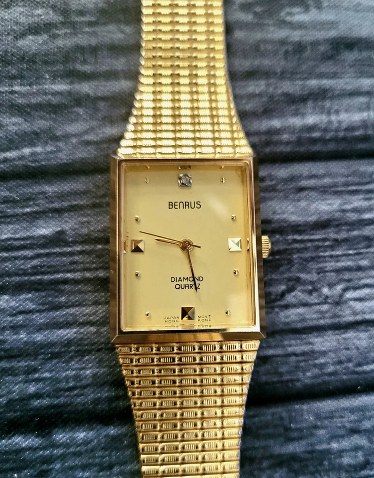 Reloj Hombre Benrus Diamante Retro Batería Nueva Estado Raro Foto 3 de 4