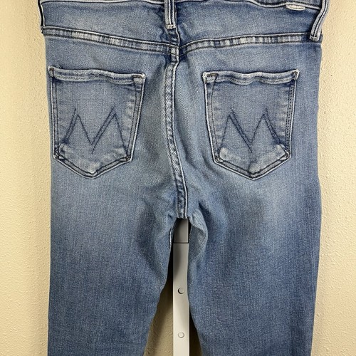 Pantalones de mezclilla Mother The Dazzler deshilachados al tobillo para mujer talla 26 lavados ligeros DEFECTUOSOS - Imagen 6 de 12