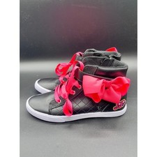 Jojo Siwa Youth Girl Black Pink High Top Sneakers Side Zipper Size 2.5