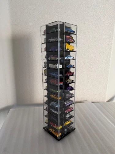 Acrylic Spinning display  fits 56 cars ( 1:64 scale compatible  Hot Wheels)