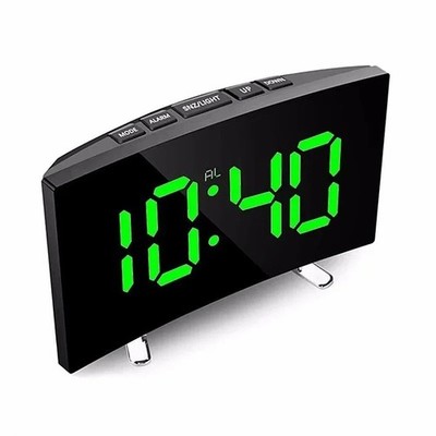 Spiegel Digital Wecker LED Nachtmodus Temperatur Datum Desktop Tischuhr U