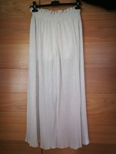 Pantalone Monnalisa largo plissettato bianco elegante cerimonia 