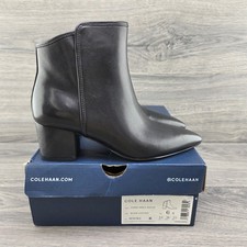 Cole Haan Eanna Ankle Bootie Size 6 Womens Black Leather W35183 300