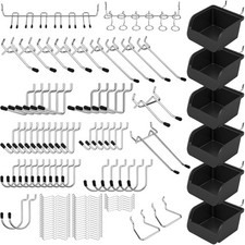 SEDY 121-Pc Pegboard Hooks Set, Metal Peg Board Organizer Bins