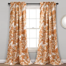 Set of 2 (84"x52") Dolores Light Filtering Window Curtain Panels Orange -