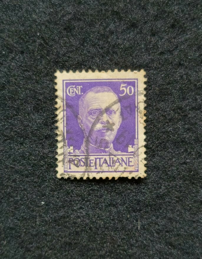 レアキングビクターエマニュエルIIIポステイタリアン50セント　パープル Vintage 1929 King Victor Emmanual 3 , Poste Italiane 50 Cent